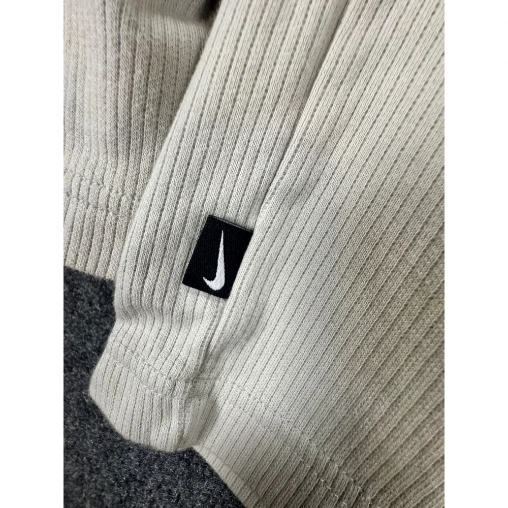 Vintage Nike Long Sleeve Shirt XL Black Cream‎ Color Block Ribbed Y2K Streetwear